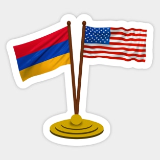 American Armenian Flag Sticker